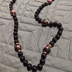 Black Onyx beaded necklace